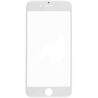 Predné dotykové sklo, vrátane OCA lepidla, rámčekov pre predný fotoaparát, proximity senzora a mriežky pre slúchadlo, pre iPhone 8 – biela