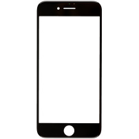 Predné dotykové sklo, vrátane OCA lepidla, rámčekov pre predný fotoaparát, proximity senzora a mriežky pre slúchadlo, pre iPhone 8 – čierna