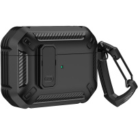 Superodolný obal s karabínou pre AirPods Pro 2 (2022) - čierny