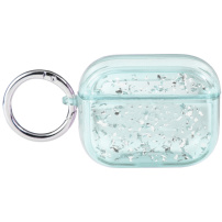 Transparentný obal s trblietkami pre AirPods Pro 2 (2022) - modrý