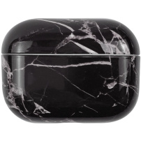 Mramorový obal z tvrdého plastu pre AirPods Pro - čiernobiely