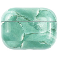 Mramorový obal z tvrdého plastu pre AirPods Pro - pastelovo zelený
