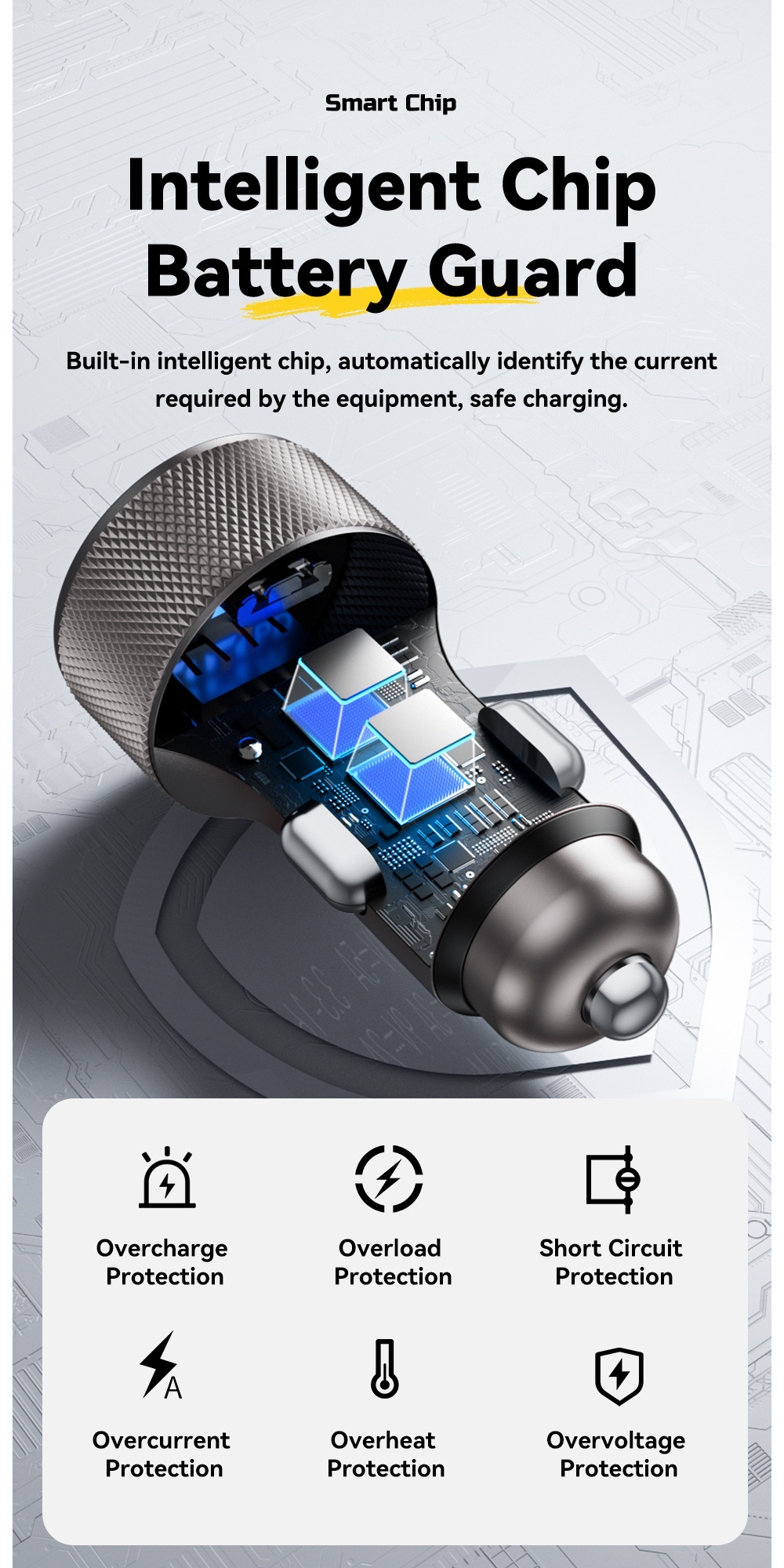 ESSAGER ES-CC21 autonabíjačka s portmi USB-C / USB-A - 45W - čierna