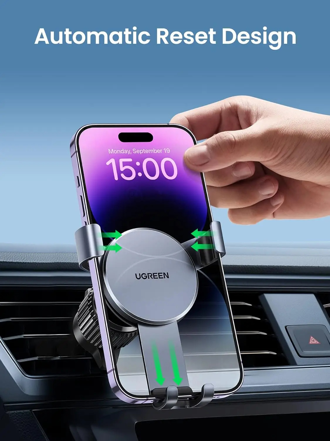 UGREEN držiak do auta do ventilačnej mriežky pre iPhone - tmavosivý