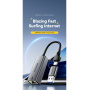 ESSAGER 2v1 ethernet redukcia - RJ45 na USB-C / USB-A - sivá