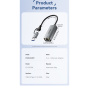 ESSAGER 2v1 ethernet redukcia - RJ45 na USB-C / USB-A - sivá