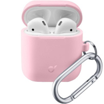 Cellularline Bounce ochranný obal s karabínou pre AirPods 1 / 2 - ružový