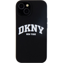 DKNY Arch Logo silikónový kryt s MagSafe na iPhone 15 Plus - čierny