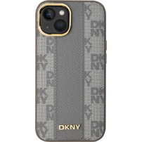 DKNY Checkered Pattern kryt s MagSafe pre iPhone 15 - béžový