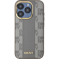 DKNY Checkered Pattern kryt s MagSafe pre iPhone 15 Pro - béžový