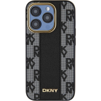 DKNY Checkered Pattern kryt s MagSafe pre iPhone 15 Pro Max - čierny