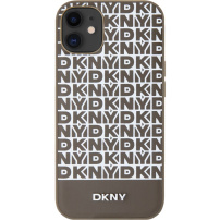 DKNY Repeat Pattern Bottom Stripe kryt s MagSafe pre iPhone 11 - hnedý