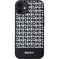 DKNY Repeat Pattern Bottom Stripe kryt s MagSafe na iPhone 12 / 12 Pro - čierny