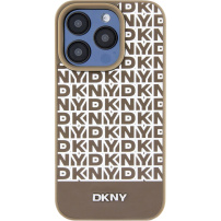 DKNY Repeat Pattern Bottom Stripe kryt s MagSafe na iPhone 13 Pro Max - hnedý