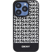 DKNY Repeat Pattern Bottom Stripe kryt s MagSafe na iPhone 15 Pro Max - čierny