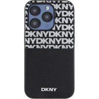 DKNY Repeat Pattern kryt s vreckom na karty pre iPhone 14 Pro Max - čierny