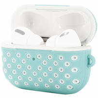 Silikónový ochranný obal pre AirPods Pro - modro-biely