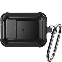 Superodolný obal s karabínou pre AirPods Pro - čierny