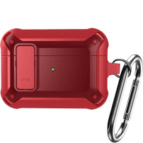 Superodolný obal s karabínou pre AirPods Pro - červený