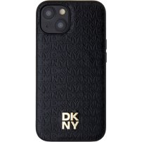 DKNY Repeat Pattern Stack Logo kryt s MagSafe pre iPhone 15 - čierny