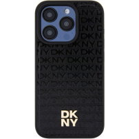 DKNY Repeat Pattern Stack Logo kryt s MagSafe na iPhone 15 Pro - čierny