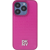DKNY Repeat Pattern Stack Logo kryt s MagSafe na iPhone 15 Pro Max - ružový