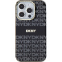 DKNY Repeat Pattern Tonal Stripe kryt s MagSafe pre iPhone 13 Pro Max - čierny