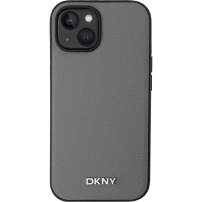 DKNY Silver Metal Logo kryt s MagSafe pre iPhone 13 - sivý