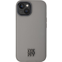 DKNY Stack Logo kryt s MagSafe pre iPhone 15 - sivý