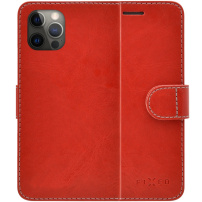 FIXED FIT flip puzdro s prešitím pre iPhone 12 Pro Max - červené