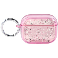 Transparentný obal s trblietkami pre AirPods Pro - ružový