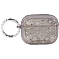 Transparentný obal s trblietkami pre AirPods Pro - sivý