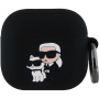 Karl Lagerfeld 3D Logo NFT Karl and Choupette silikónový obal pre AirPods 4 / 5 - čierny
