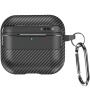 Obal so vzorom karbónových vlákien pre AirPods 4 / 5 - čierny