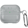 Obal so vzorom karbónových vlákien pre AirPods 4 / 5 - sivý