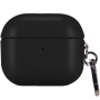 Obal z PU kože s karabínou pre AirPods 4 / 5 - čierny