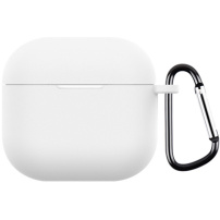 Ochranný silikónový obal s karabínou pre AirPods 4 / 5 - biely