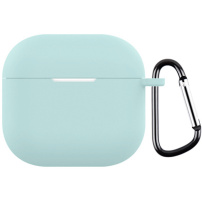 Ochranný silikónový obal s karabínou pre AirPods 4 / 5 - mentolový