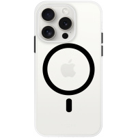 FIXED MagPurity transparentný kryt s čiernym MagSafe pre iPhone 15 Pro - číry