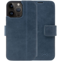 FIXED Profit kožené flipové puzdro pre iPhone 14 Pro - modré
