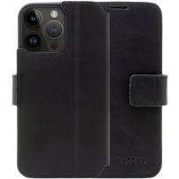 FIXED Profit kožené flipové puzdro pre iPhone 14 Pro Max - čierne