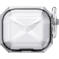 Odolný transparentný obal s farebným rámčekom pre AirPods 4 / 5 - čierny