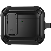 Super odolný obal s karabínou pre AirPods 4 / 5 - čierny