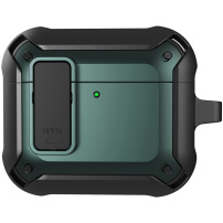 Super odolný obal s karabínou pre AirPods 4 / 5 - tmavozelený