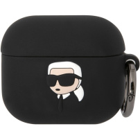 Karl Lagerfeld 3D Logo NFT Karl Head silikónový obal pre AirPods 3 - čierny