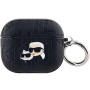 Karl Lagerfeld Embossed Karl and Choupette Heads obal pre AirPods 3 - čierny