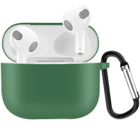 Ochranný silikónový obal s karabínou pre AirPods 3 - zelený