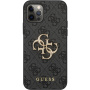 Guess 4G Metal Logo kryt pre iPhone 12 / 12 Pro - sivý