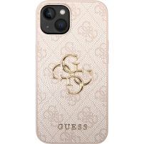 Guess 4G Metal Logo kryt pre iPhone 15 - ružový