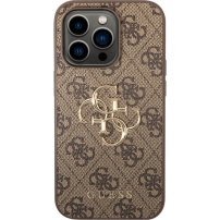 Guess 4G Metal Logo kryt pre iPhone 15 Pro - hnedý